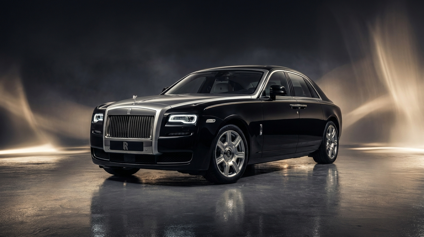 Black and silver Rolls-Royce Ghost